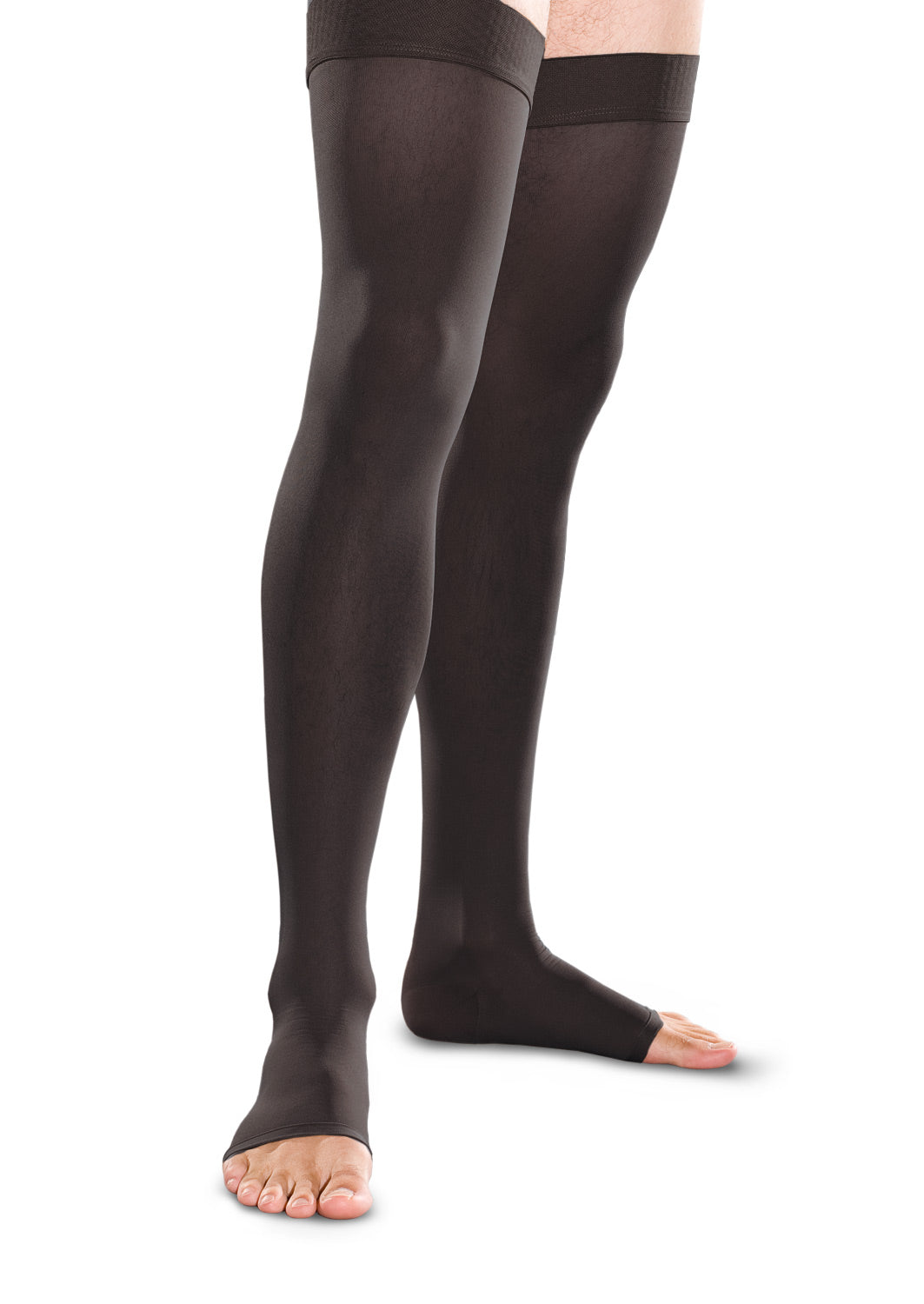 20-30mmHg* Open-Toe Thigh Highs with Lace Top