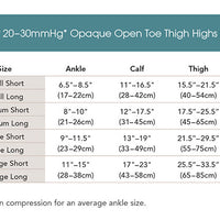 20-30mmHg* Opaque Open-Toe Thigh Highs