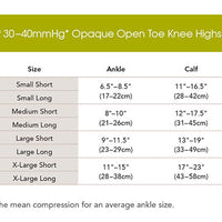 30-40mmHg* Sheer Open-Toe Knee Highs