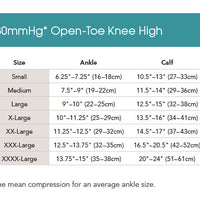 20-30mmHg* Opaque Open-Toe Knee Highs