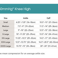 20-30mmHg* Opaque Knee Highs with Silicone Band