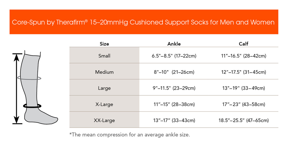Corespun 15-20mmHg Knee High Unisex Socks Cushioned