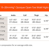 15-20mmHg*  Opaque Open-Toe Waist Highs