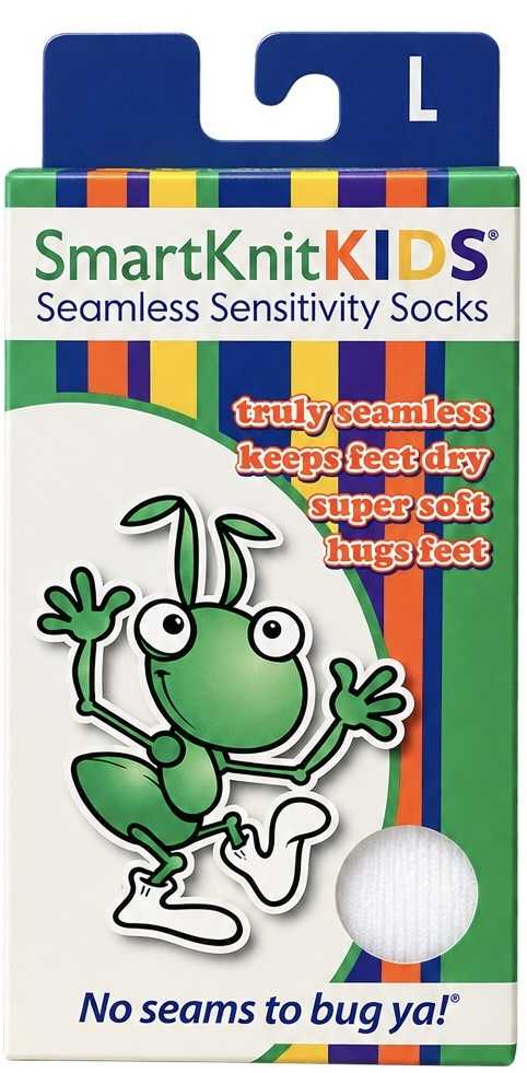 SmartKnit KIDS Seamless Sensitivity Socks - L White