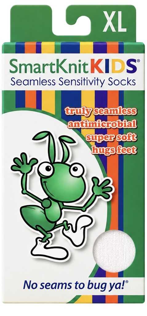 SmartKnit KIDS Seamless Sensitivity Socks - XL White