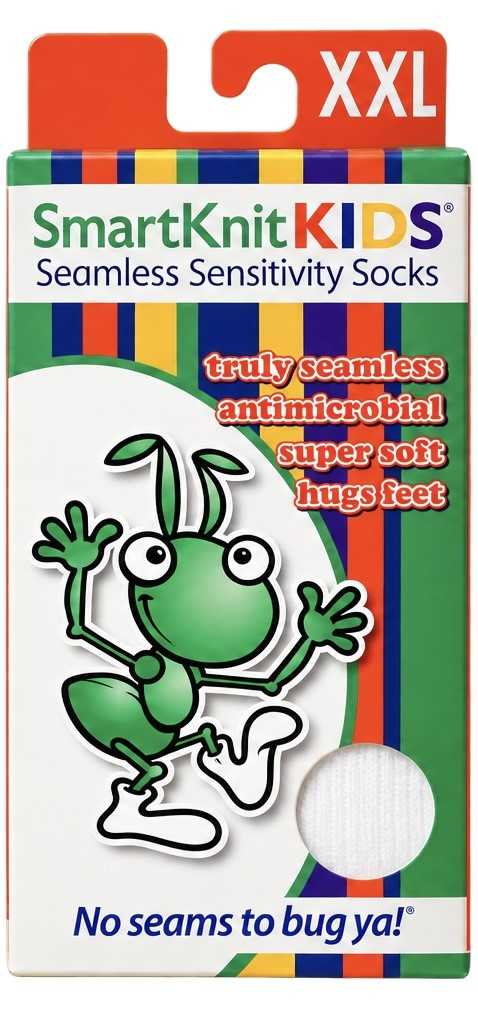 SmartKnit KIDS Seamless Sensitivity Socks - XXL White