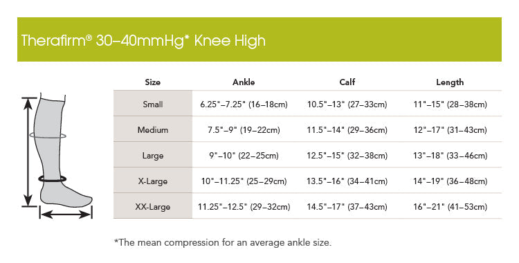 30-40mmHg*  Opaque Knee Highs With Silicone Band